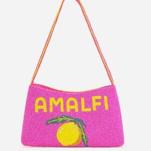 Pink AMALFI Lemon Beaded Shoulder Bag